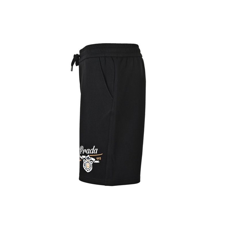 Prada Black Milano Shorts with Logo Embroidery view