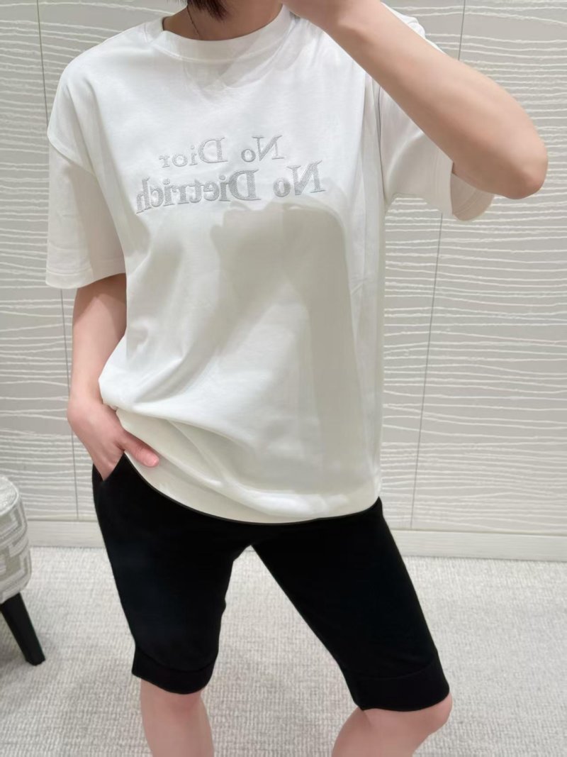 Premium White Embroidered Logo Short Sleeve T-Shirt view