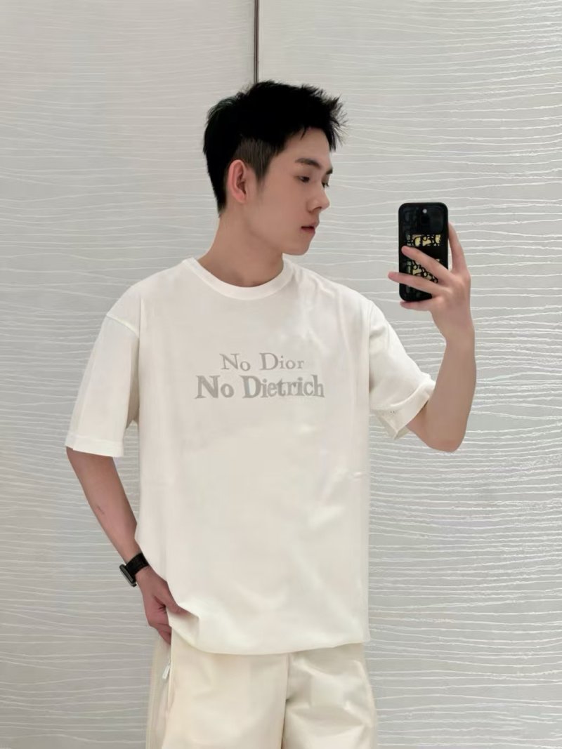Premium White Embroidered Logo Short Sleeve T-Shirt view