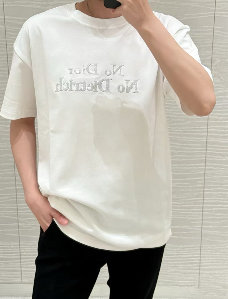 Premium White Embroidered Logo Short Sleeve T-Shirt view