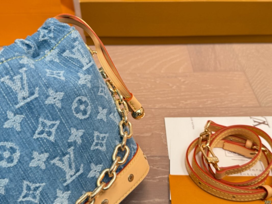 Louis Vuitton Denim Bucket Bag Blue view