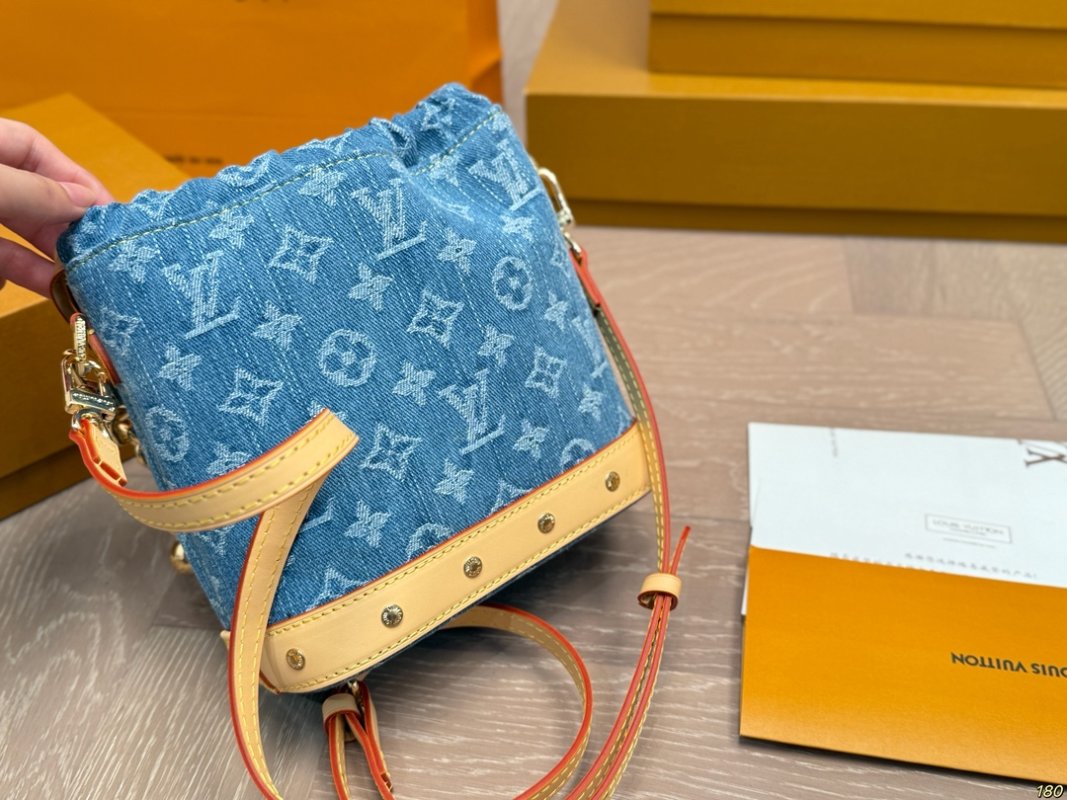 Louis Vuitton Denim Bucket Bag Blue view
