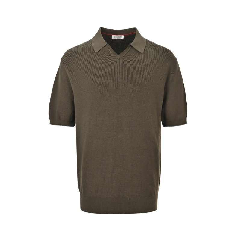Brown Ribbed Short Sleeve T-Shirt Dress view