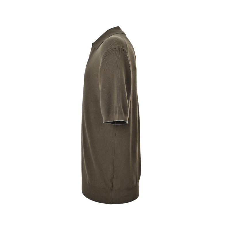 Brown Ribbed Short Sleeve T-Shirt Dress view