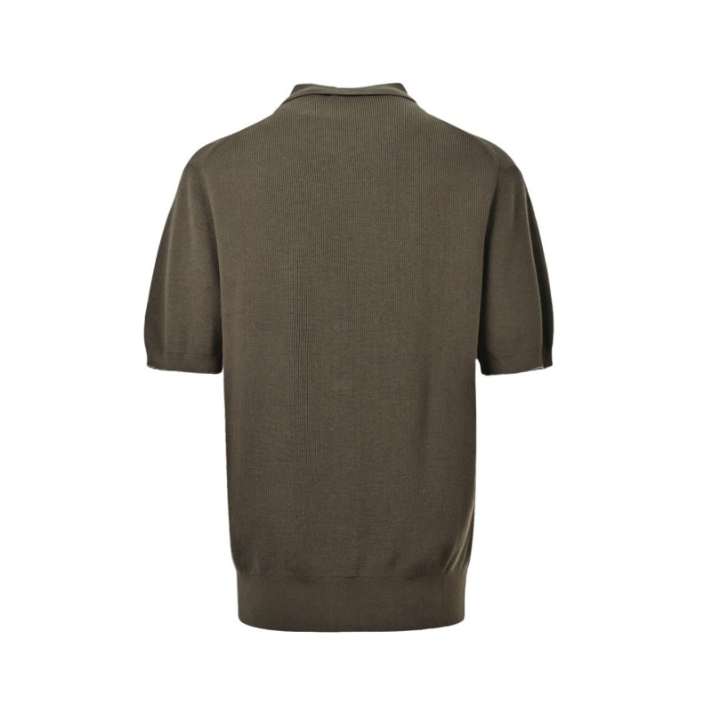 Brown Ribbed Short Sleeve T-Shirt Dress view