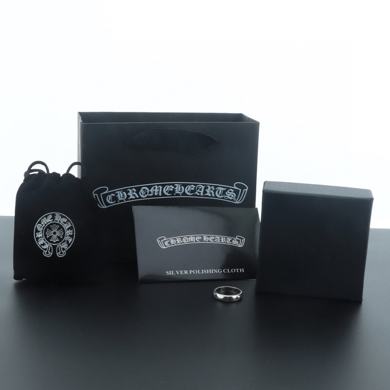 Chrome Hearts Negative Plus Concave Cross Flower Ring Silver