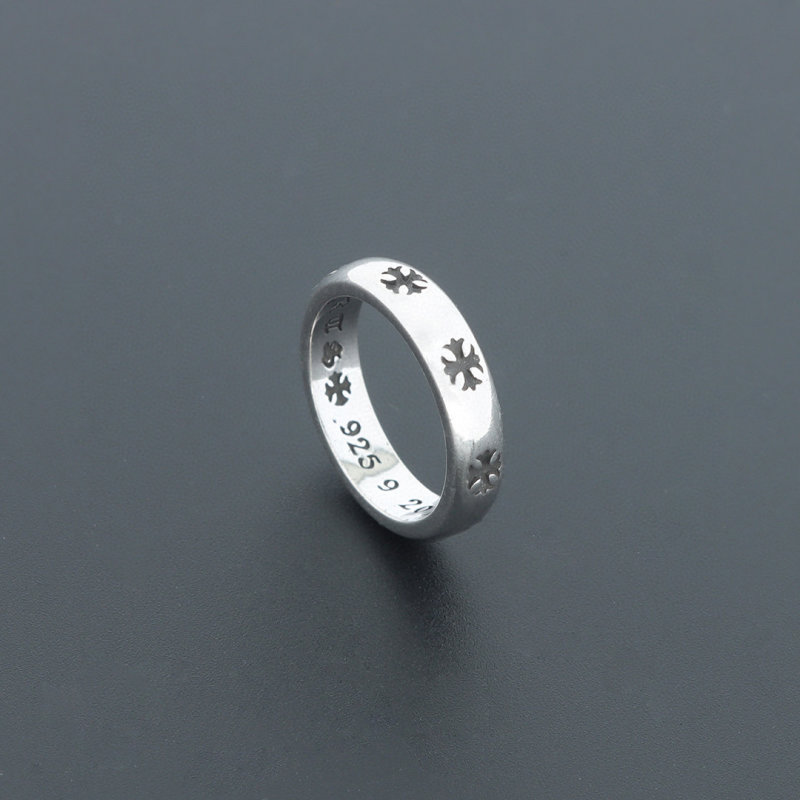 Chrome Hearts Negative Plus Concave Cross Flower Ring Silver view
