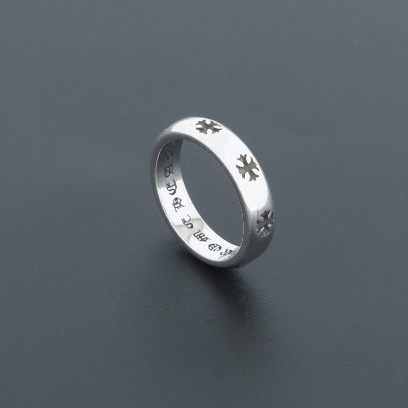 Chrome Hearts Negative Plus Concave Cross Flower Ring Silver view