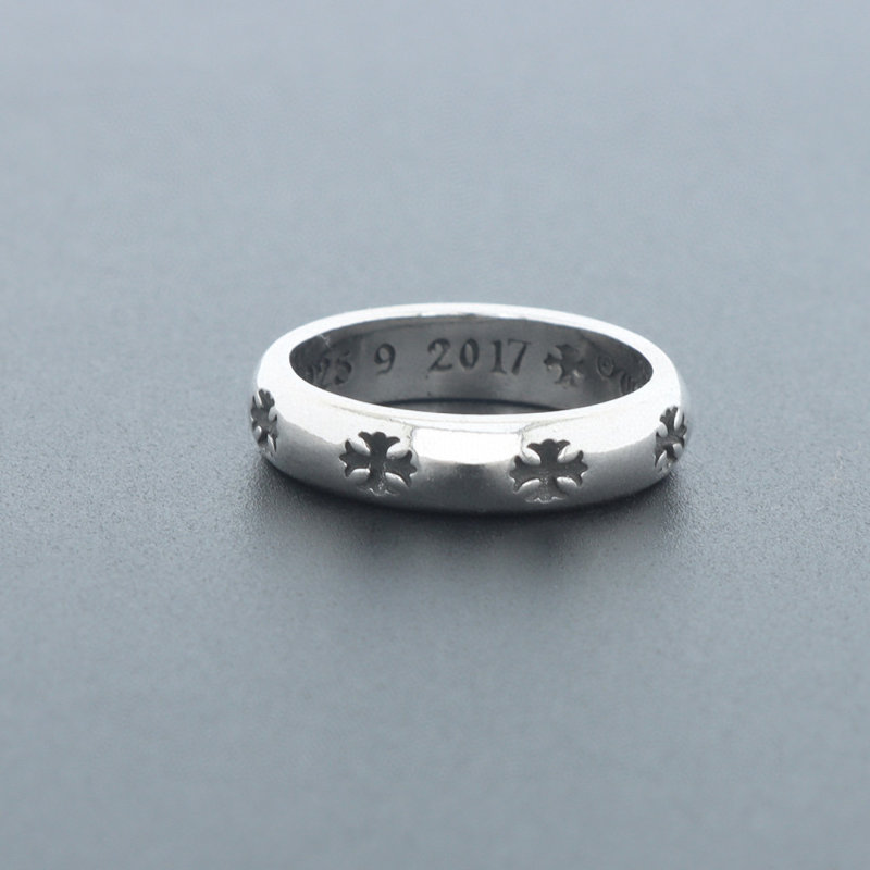 Chrome Hearts Negative Plus Concave Cross Flower Ring Silver view