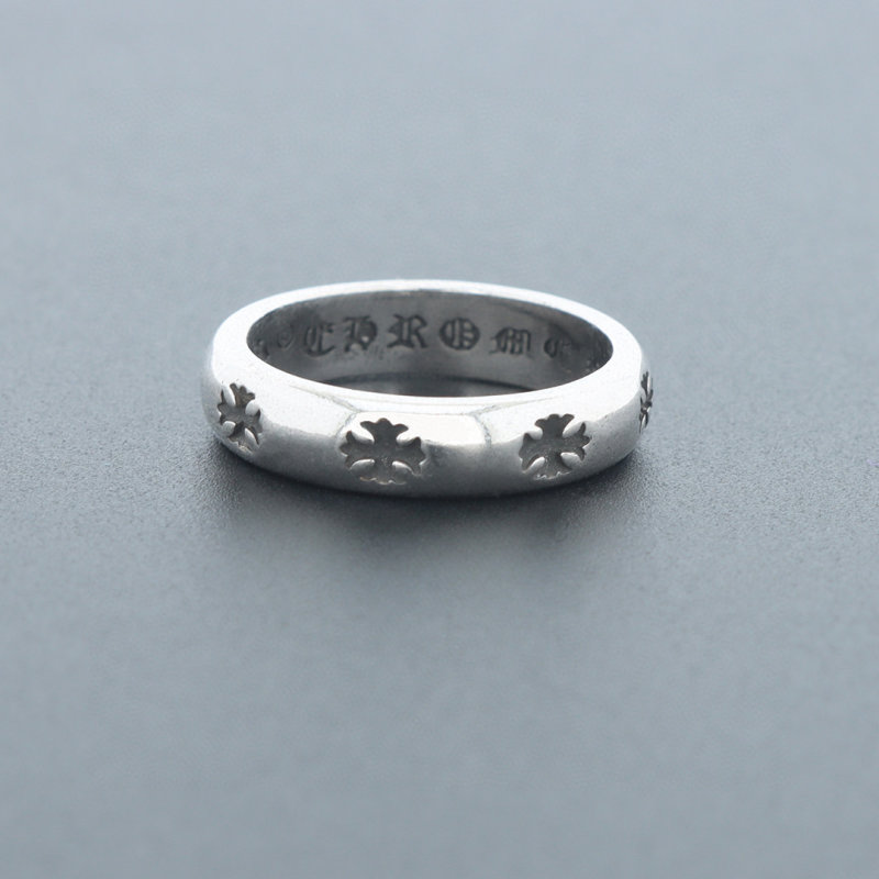 Chrome Hearts Negative Plus Concave Cross Flower Ring Silver view