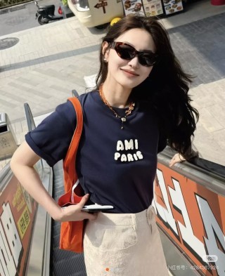 AMI Paris Black Logo T-Shirt view 4
