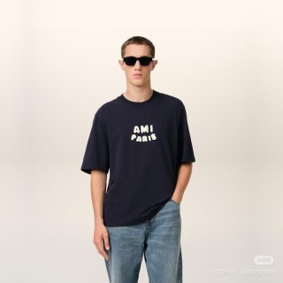 AMI Paris Black Logo T-Shirt view 9
