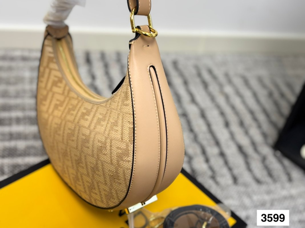 Fendi Half-Moon Underarm Bag Beige Monogram view