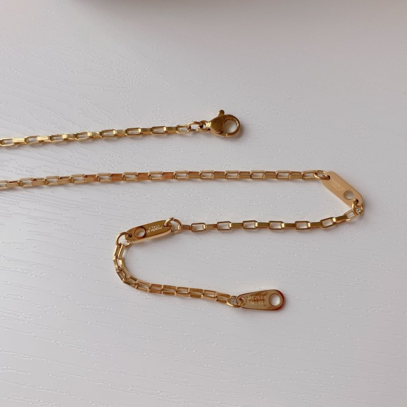Louis Vuitton Gold Enamel Damier Pendant Necklace view
