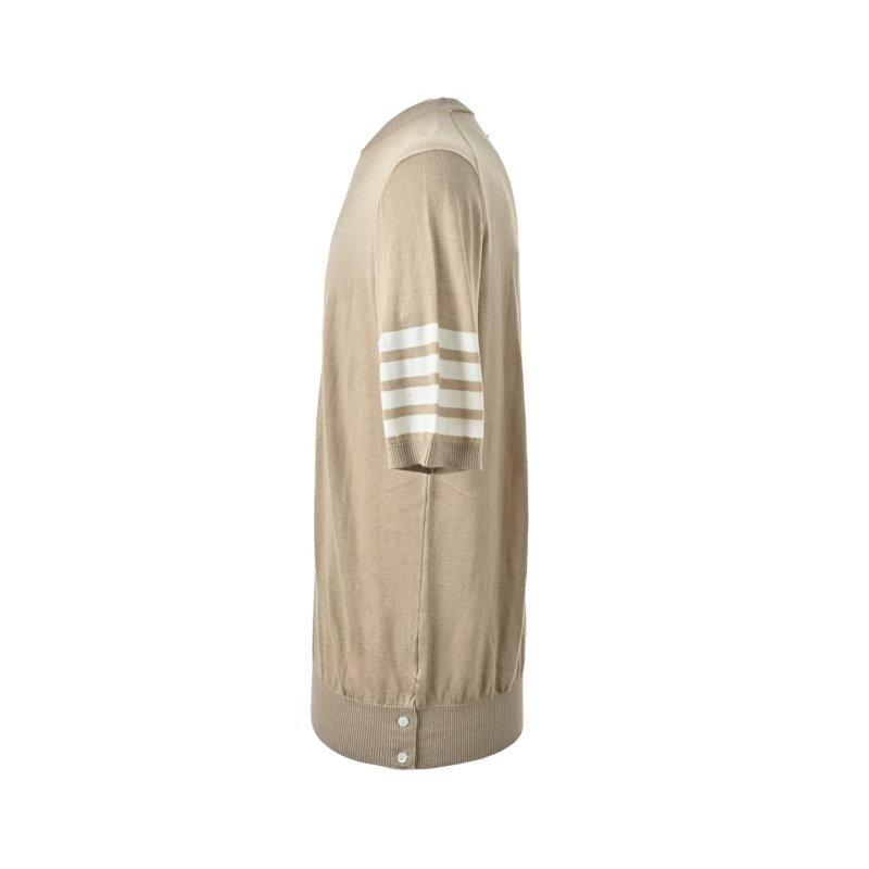 Essentials Beige Stripe Short Sleeve T-Shirt view