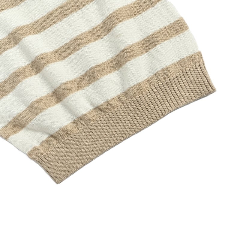 Essentials Beige Stripe Short Sleeve T-Shirt view