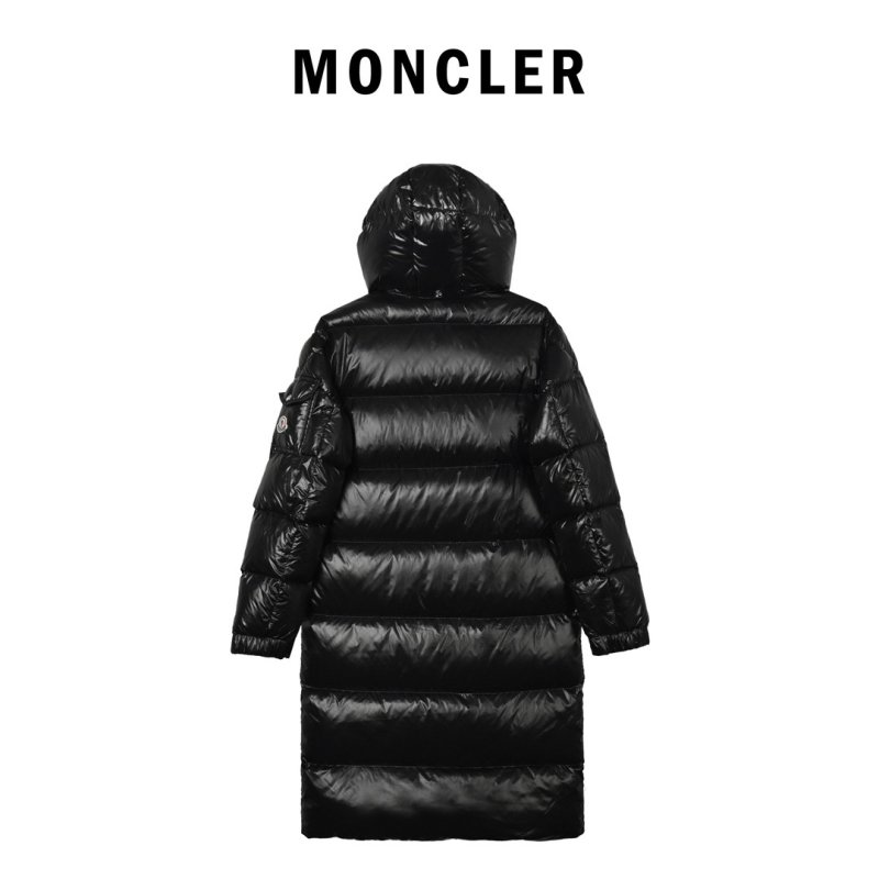 Black Puffy Long Down Jacket with Belt view