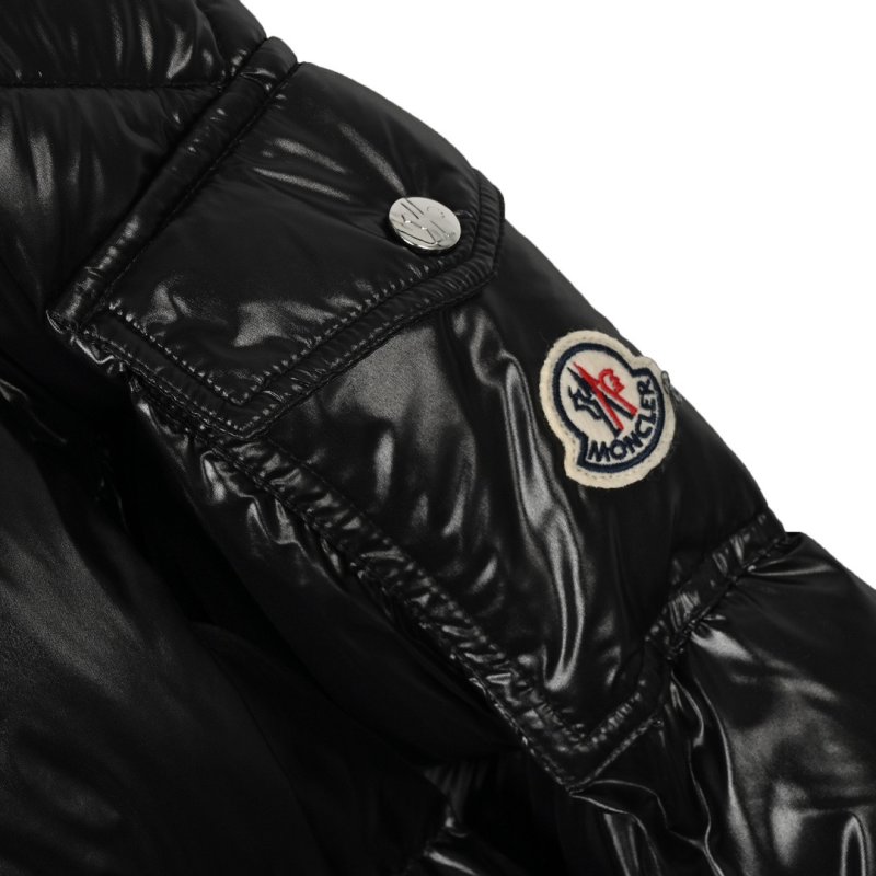 Black Puffy Long Down Jacket with Belt view