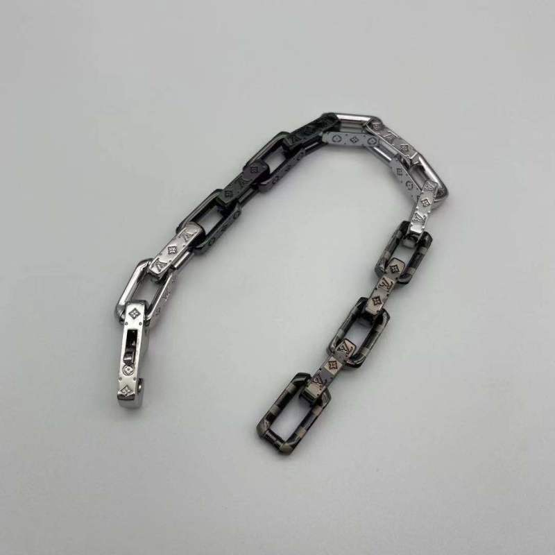 Louis Vuitton Bamboo Chain Bracelet Black Silver