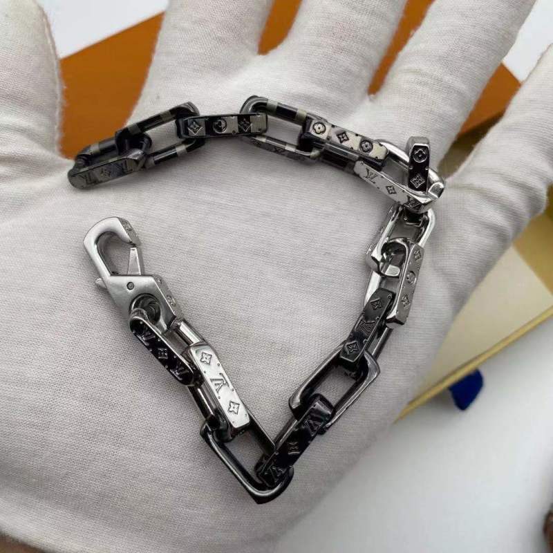 Louis Vuitton Bamboo Chain Bracelet Black Silver view