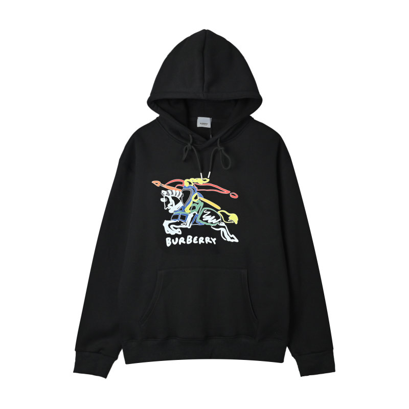 Burberry Equestrian Knight Graphic Black Hoodie view