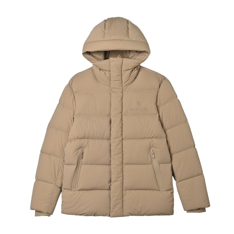 Beige Quilted Down Puffer Jacket view