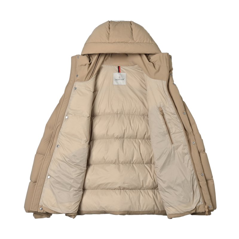 Beige Quilted Down Puffer Jacket view