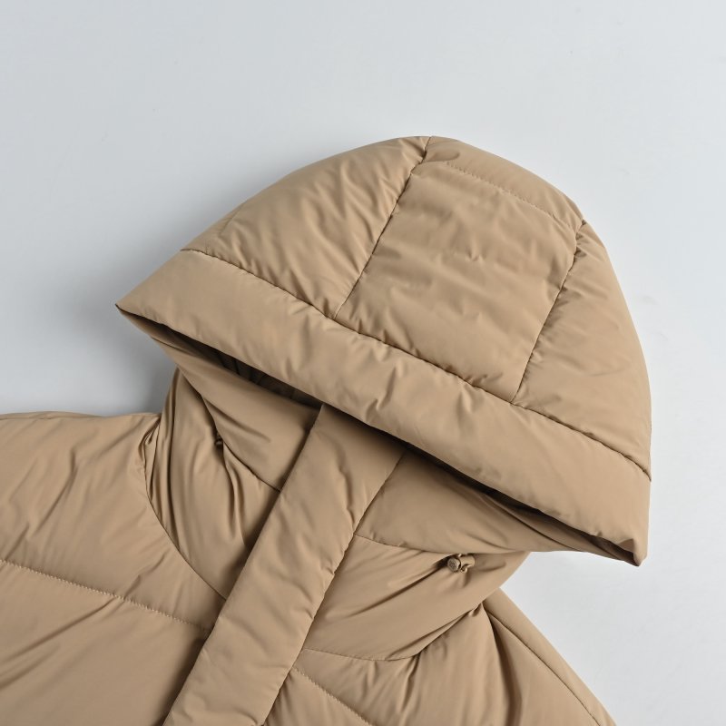 Beige Quilted Down Puffer Jacket view