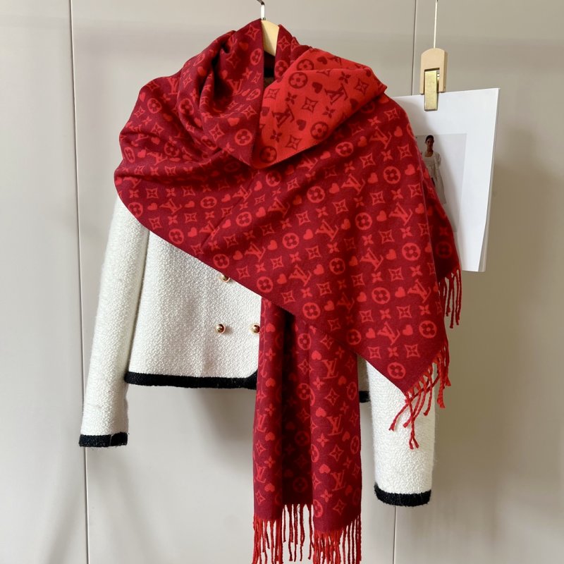 Louis Vuitton Monogram Red Wool Scarf 60x180cm view