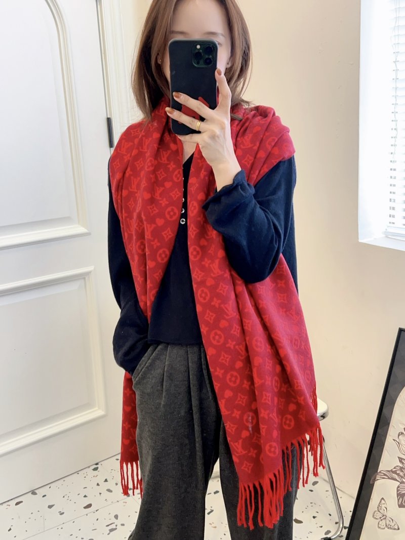 Louis Vuitton Monogram Red Wool Scarf 60x180cm view