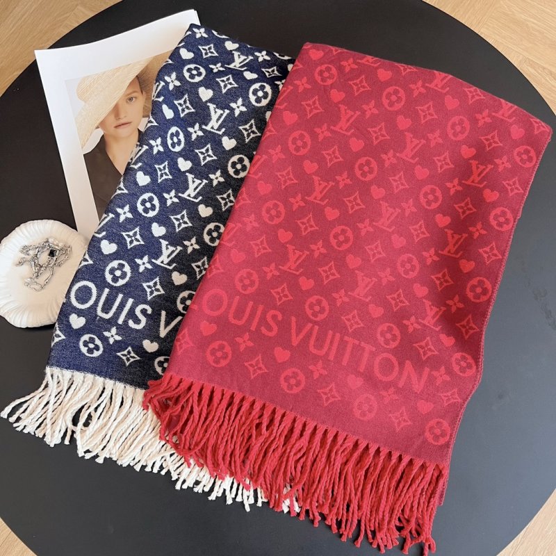 Louis Vuitton Monogram Red Wool Scarf 60x180cm view
