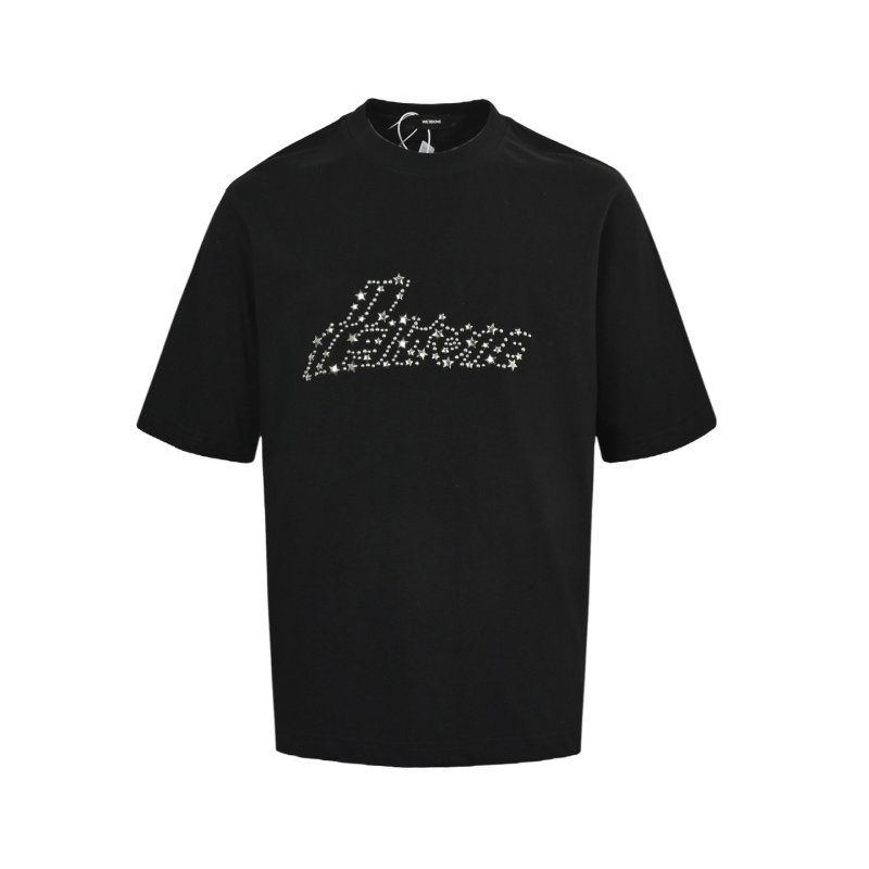 Black Rhinestone Logo Short Sleeve T-Shirt view