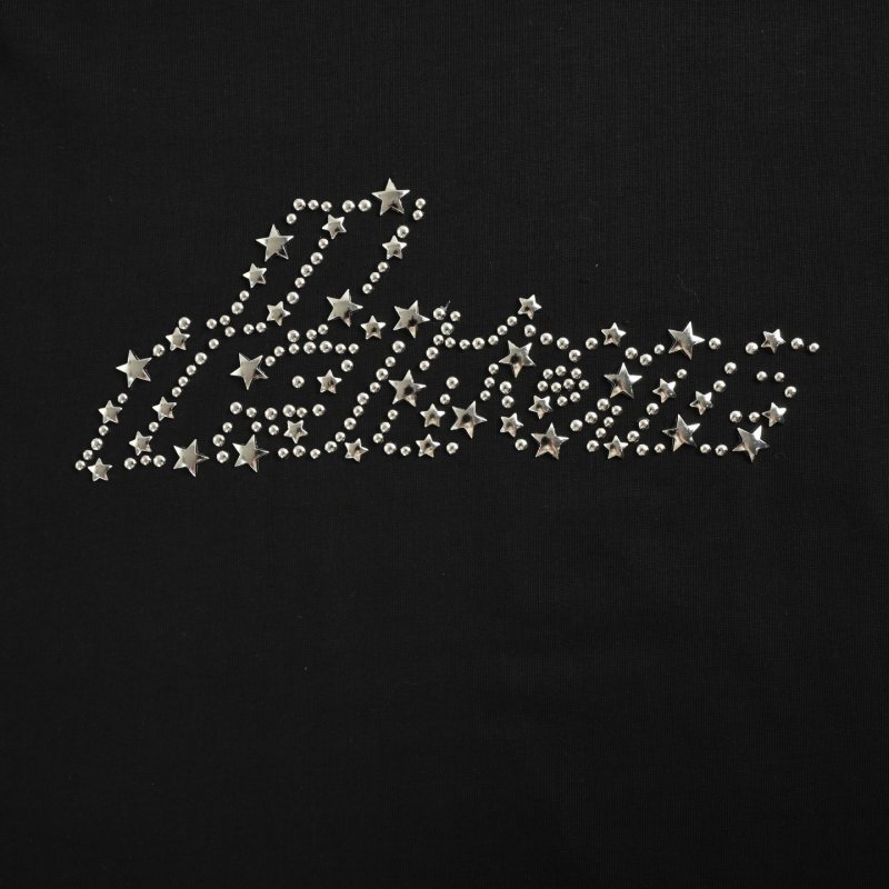 Black Rhinestone Logo Short Sleeve T-Shirt view