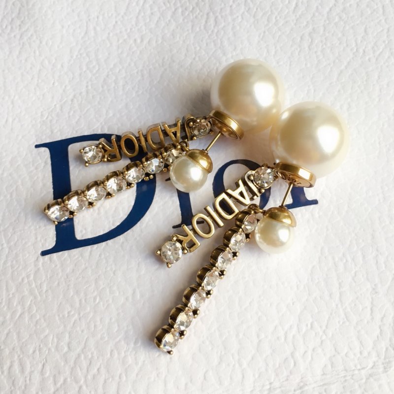 Pearl Letter Drop Earrings - Rose Gold view