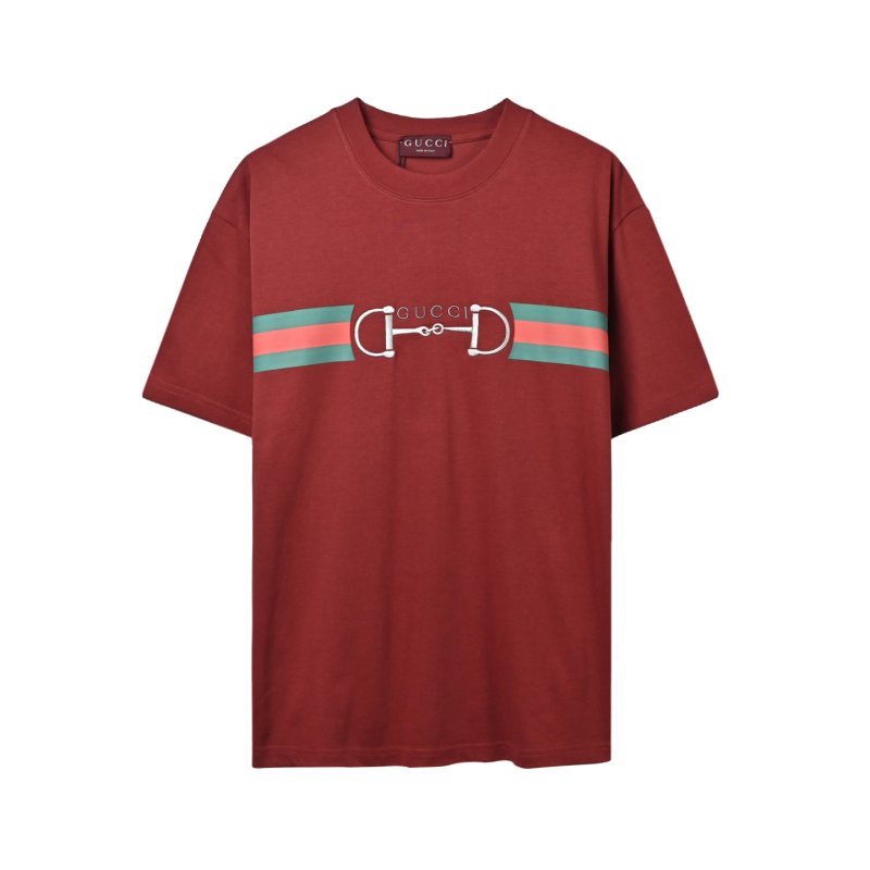 Gucci Horsebit Stripe T-Shirt Burgundy view