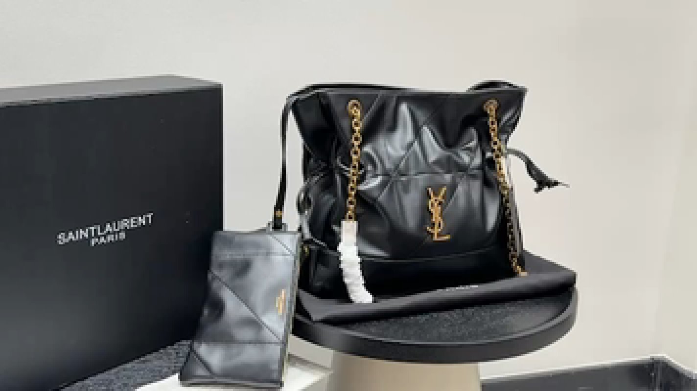 Saint Laurent Black Quilted Chain Shoulder Bag