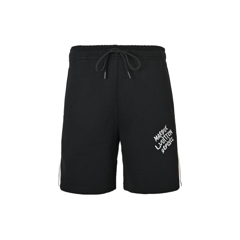 Black Logo Shorts with White Side Stripe view