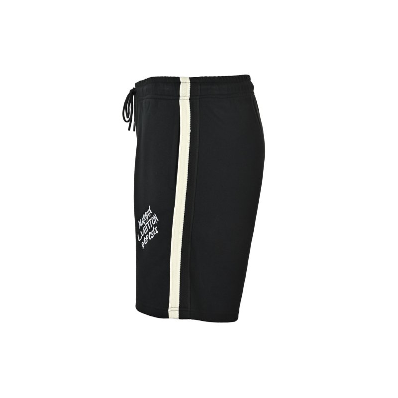 Black Logo Shorts with White Side Stripe view