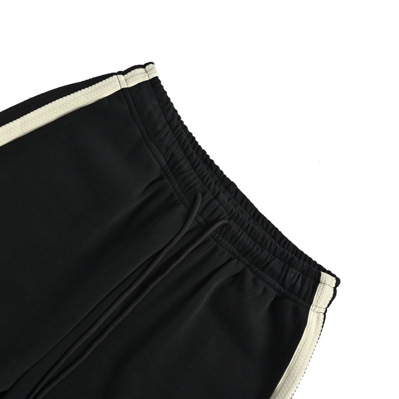 Black Logo Shorts with White Side Stripe view