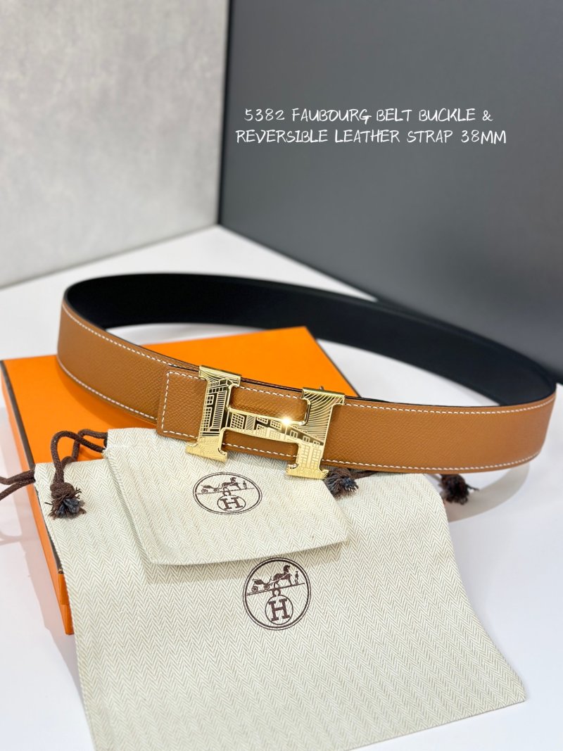 Hermès Faubourg Reversible Leather Belt Buckle 38mm