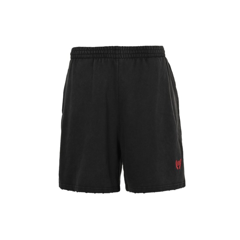 Black T-Shirt & Shorts Set with Red Rose Embroidery view