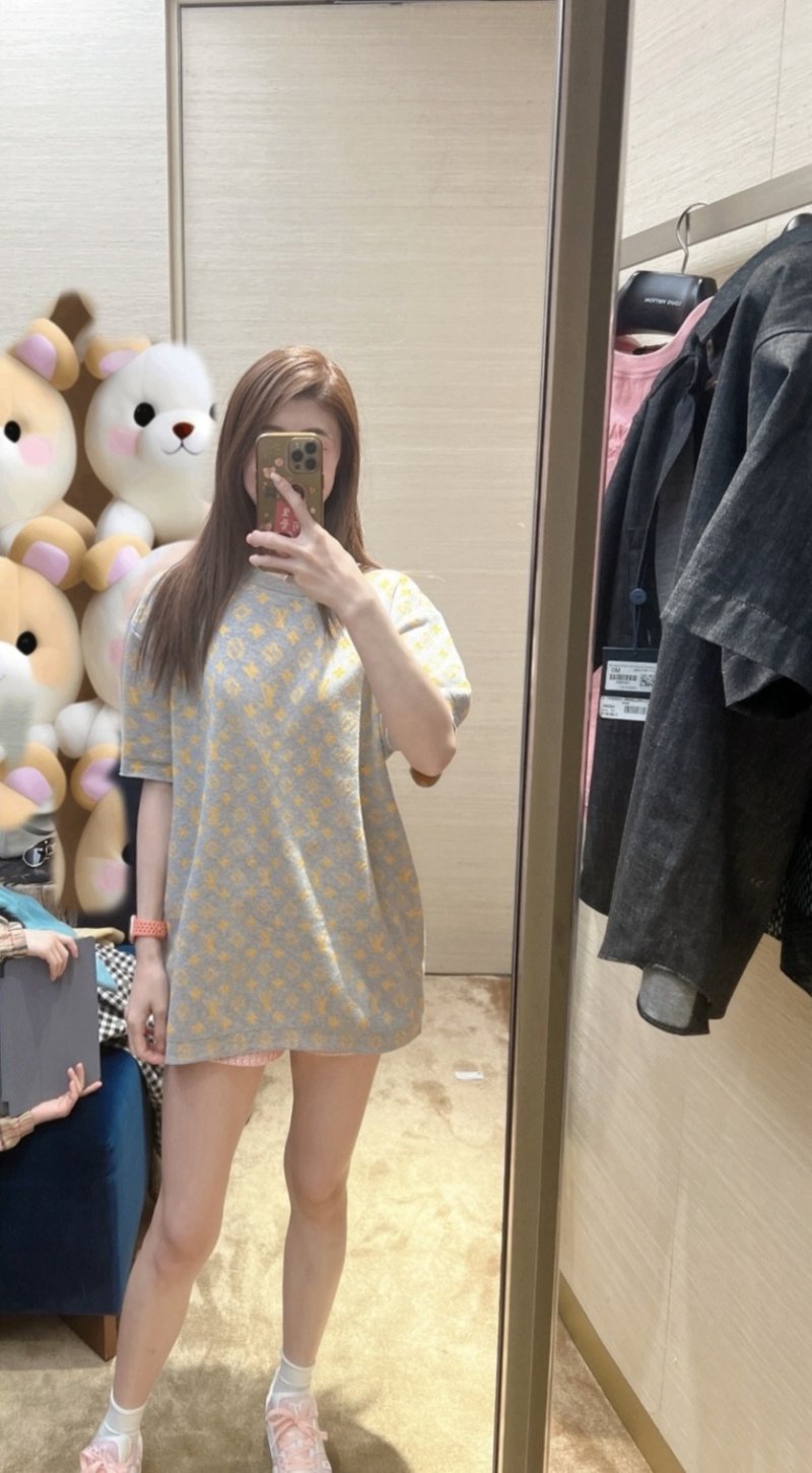 Grey & Gold Floral Print Short Sleeve T-Shirt view