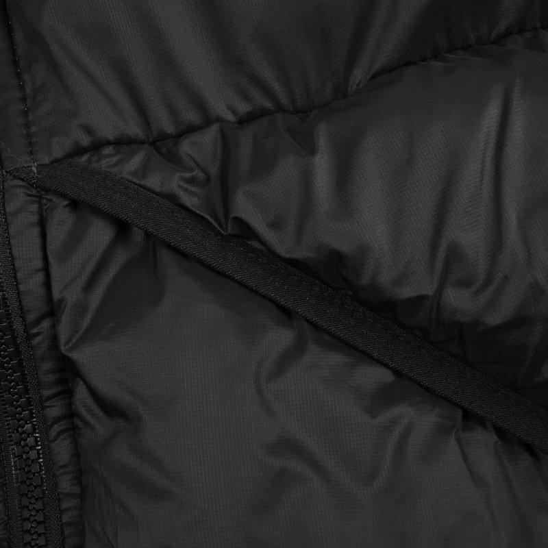 Stüssy Black Puffer Jacket with Pink Hood Lining view