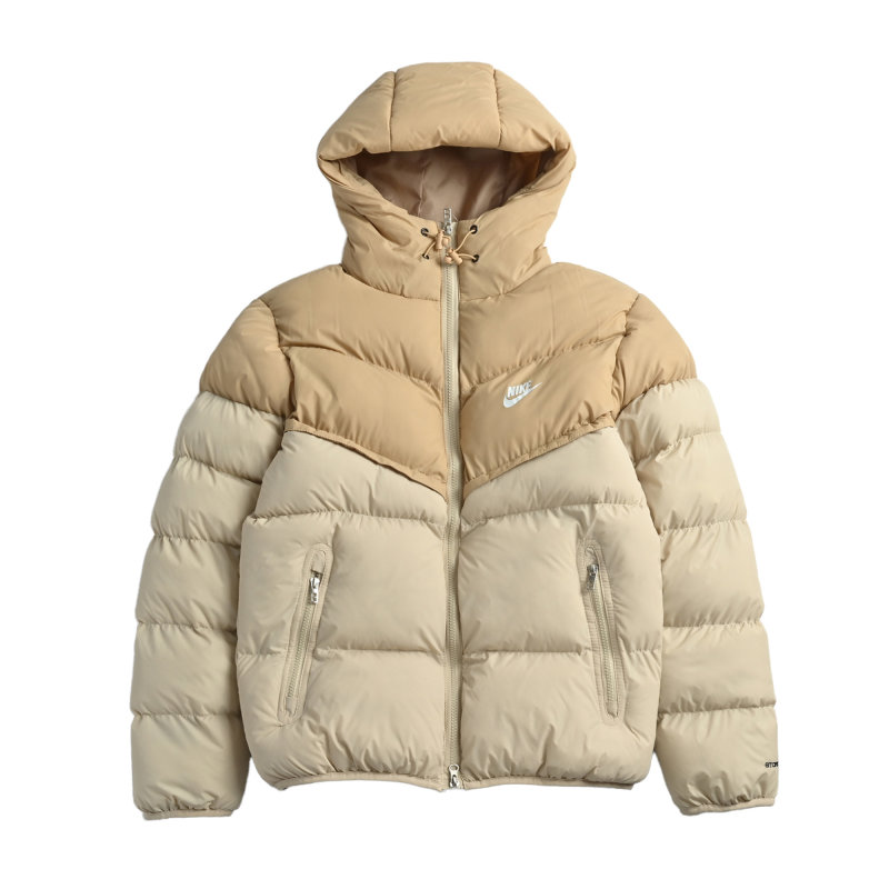 Nike Colorblock Puffer Jacket Cream & Tan view