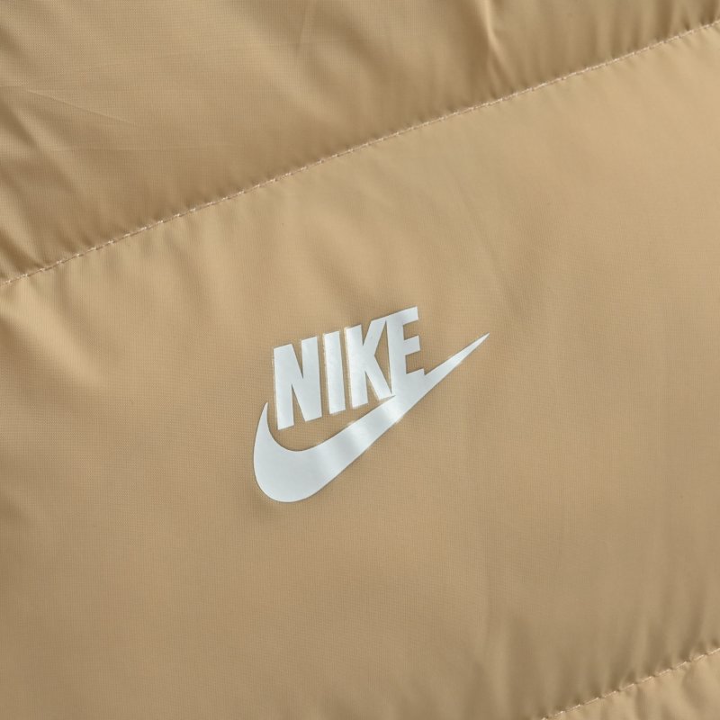 Nike Colorblock Puffer Jacket Cream & Tan view