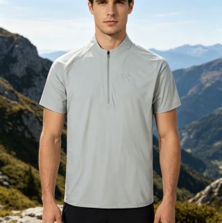 Arcteryx Grey Short-Sleeve Quarter-Zip T-Shirt view 2