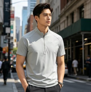 Arcteryx Grey Short-Sleeve Quarter-Zip T-Shirt view 3