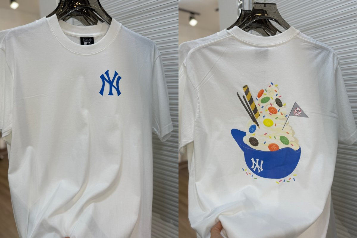 MLB Yankees Classic Logo Print T-Shirt White view