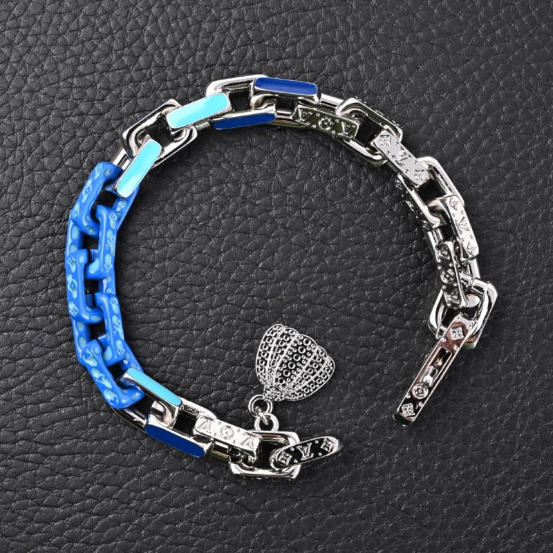 LV Paradise Chain Blue & White Enamel Bracelet
