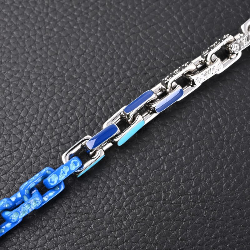 LV Paradise Chain Blue & White Enamel Bracelet view